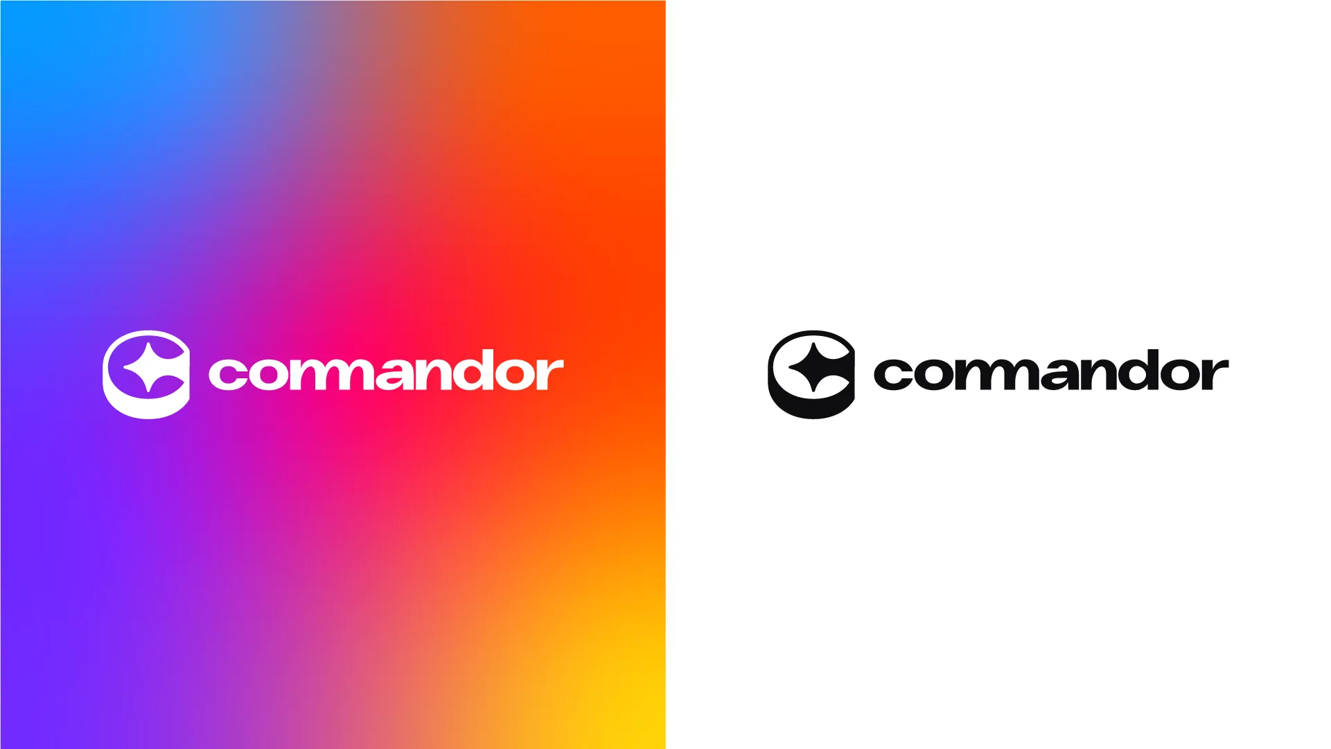 Commandor logo variatie op gradient achtergrond