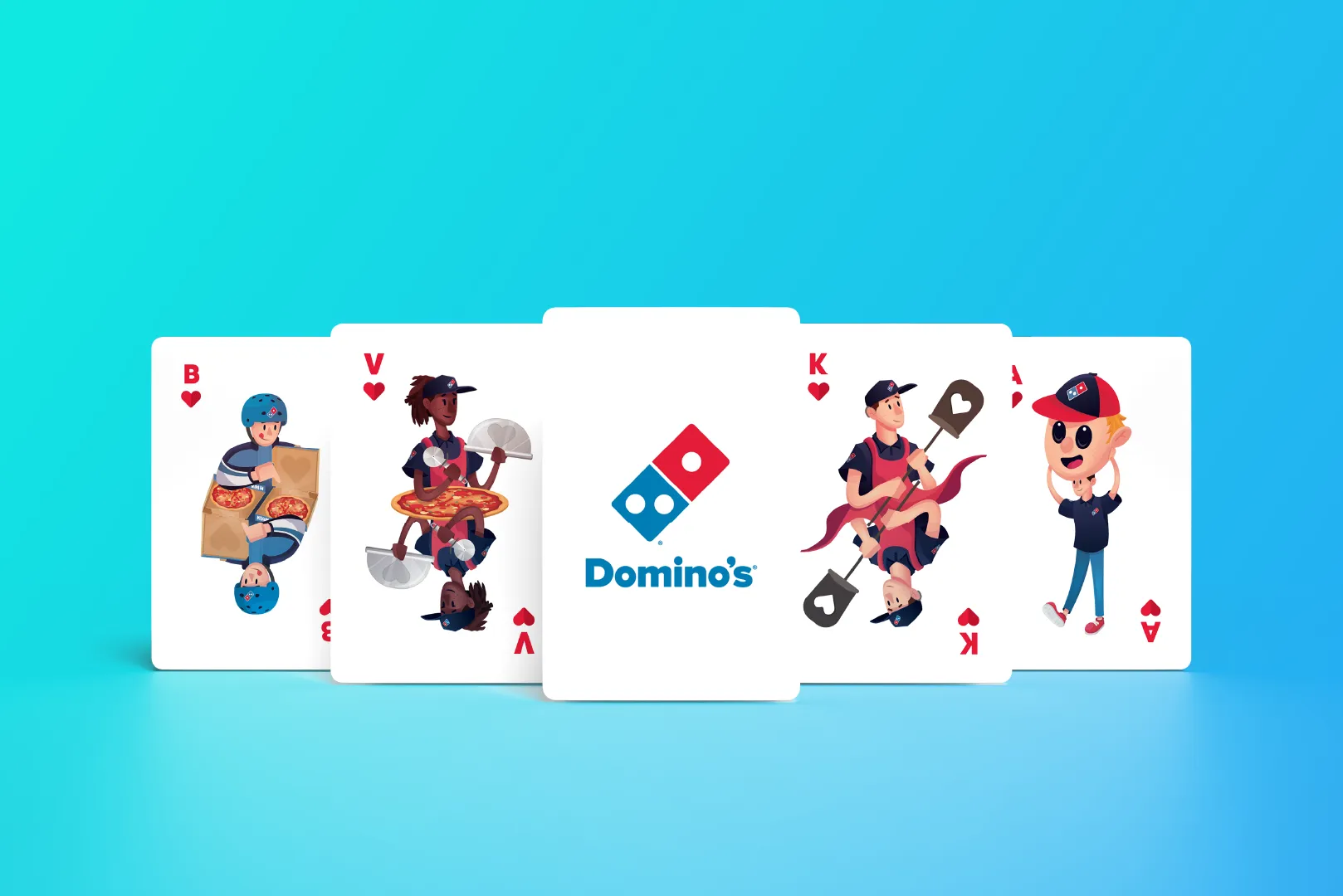 Domino's kerstpakket kaartspel met custom speelkaarten