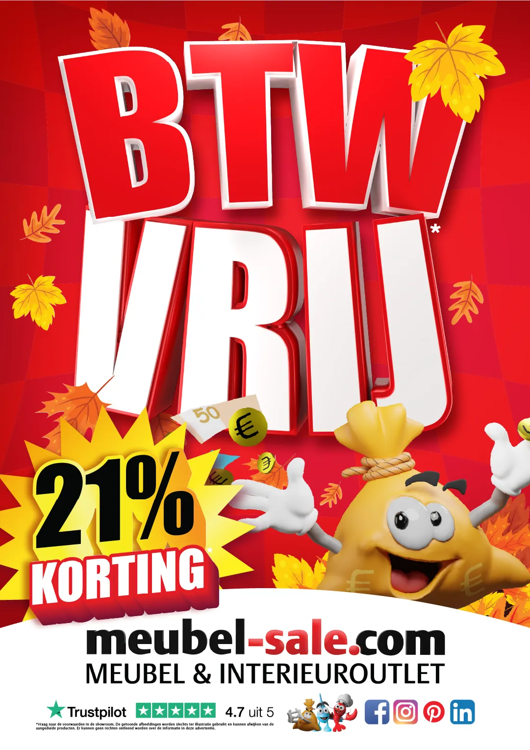 FG-Groep Meubel-sale btw vrij campagneposter
