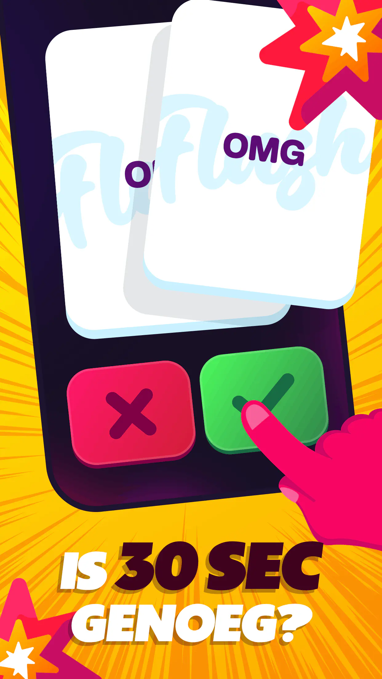 Duckz 30 Seconds minigame met speelkaarten en antwoordknoppen