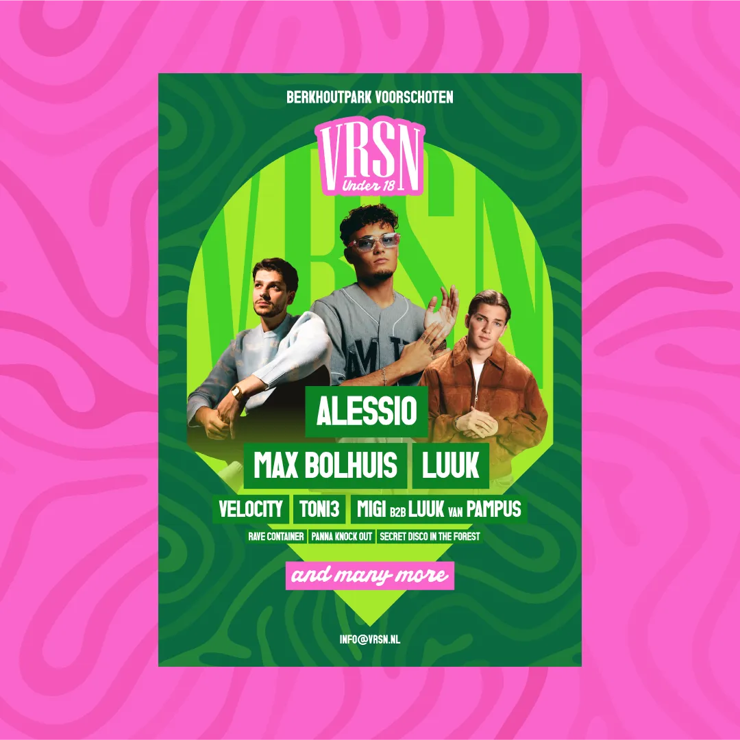 VRSN Under 18 festivalbranding voor jongeren in Voorschoten