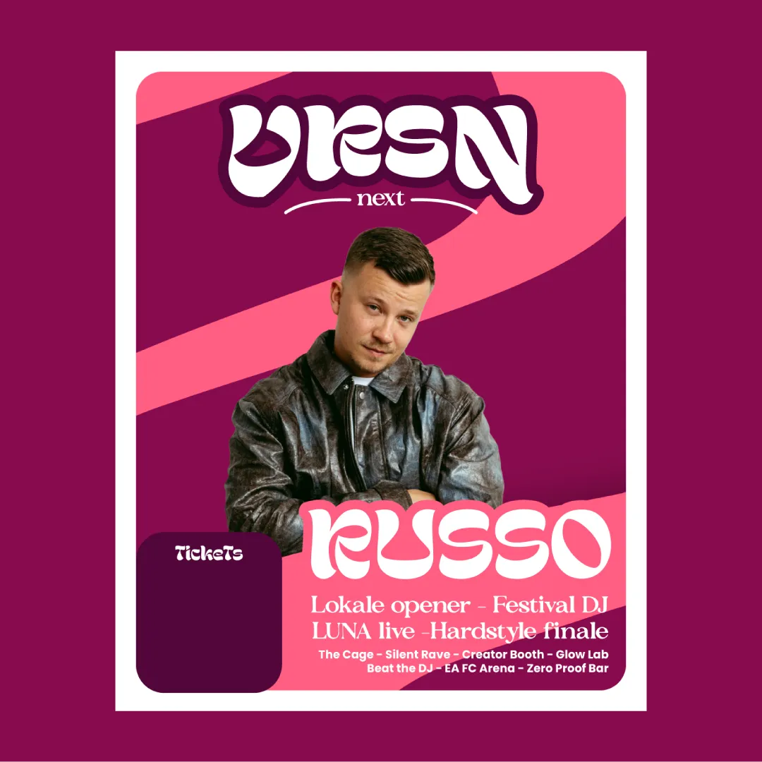 Roze posterconcept voor VRSN Under 18