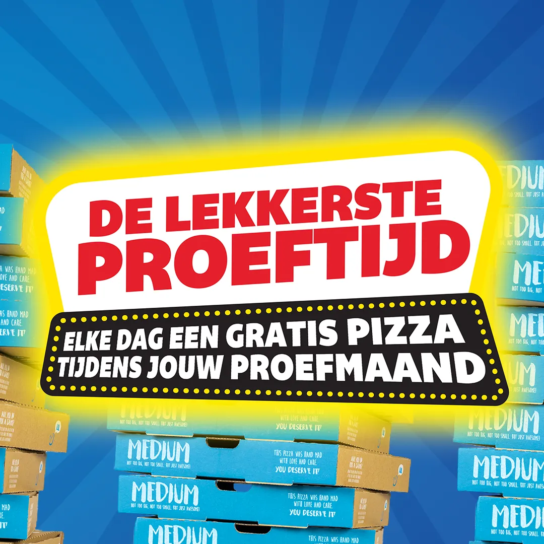 Box-topper ontwerp voor Domino’s bezorgdozen binnen de campagne “De lekkerste proeftijd”