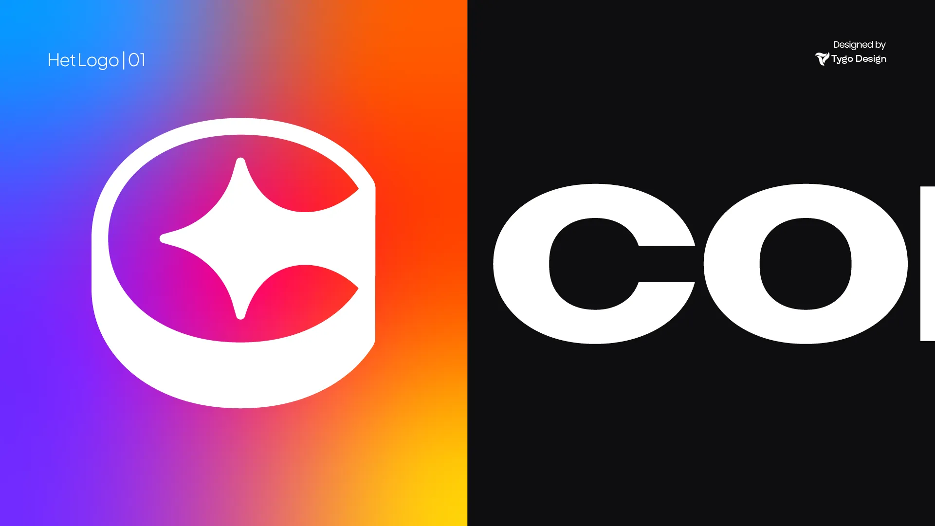 Commandor branding introductie logo op gekleurde achtergrond