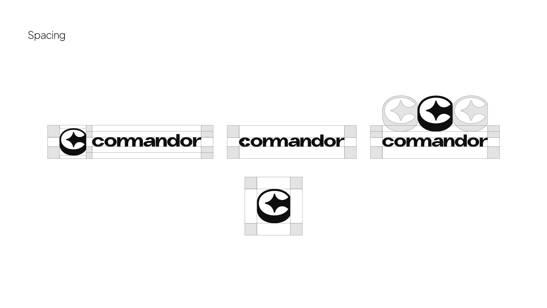 Commandor branding spacing van logo