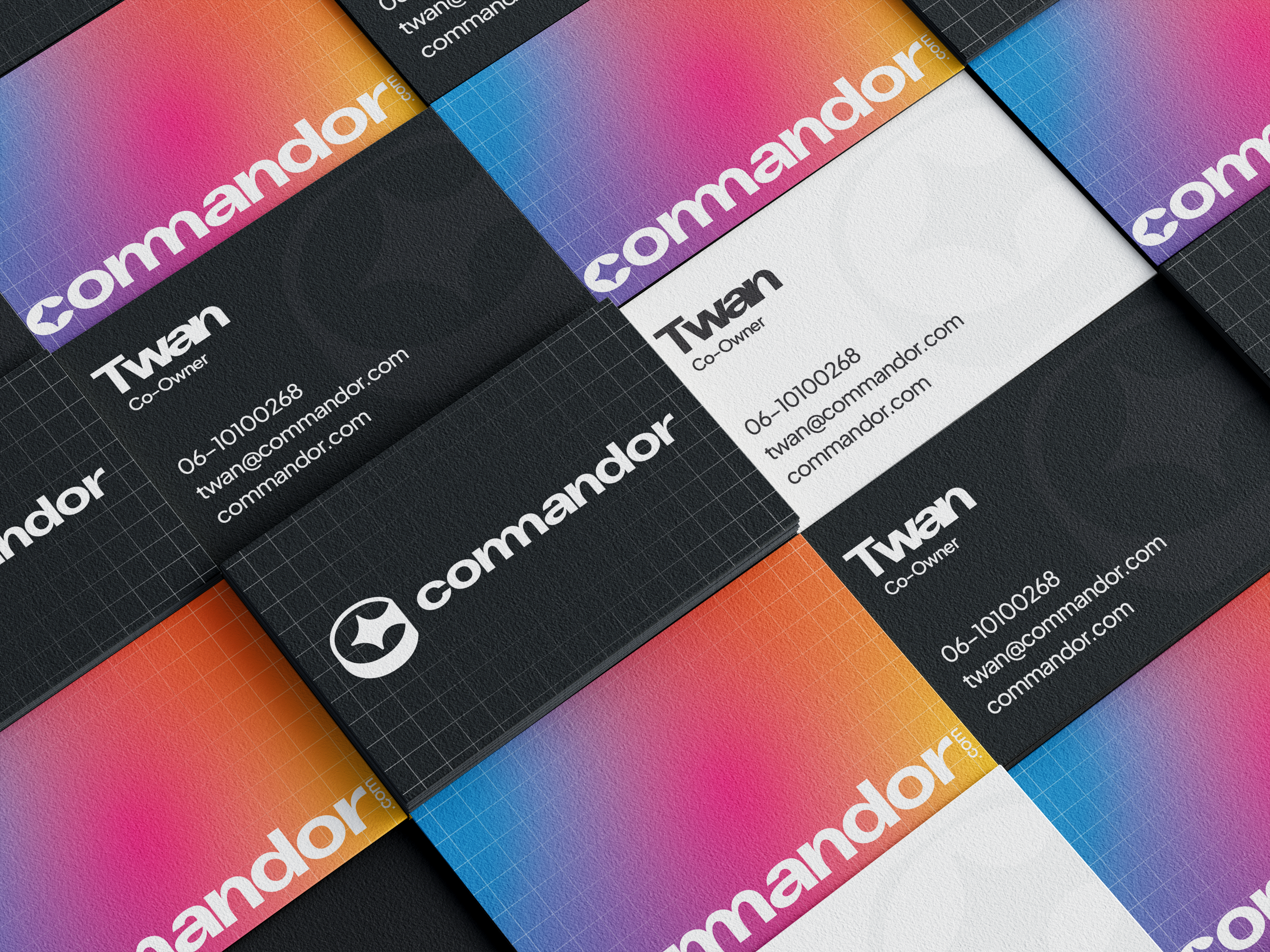 Commandor branding visitekaartjes mockup